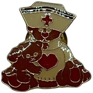 Vintage Teddy Bear Nurse Enamel Pin